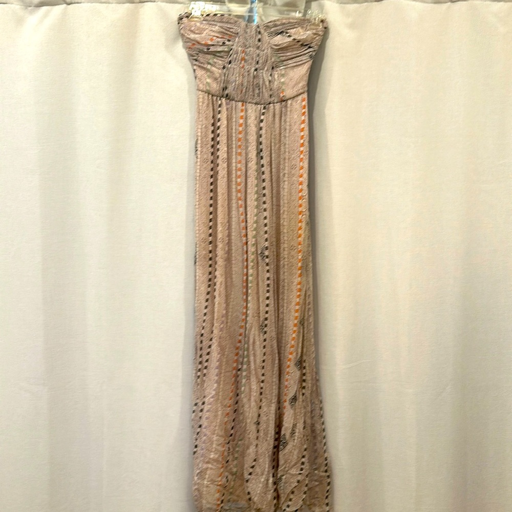 Twelfth Street by Cynthia Vincent Mayan Maxi Dress Strapless silk